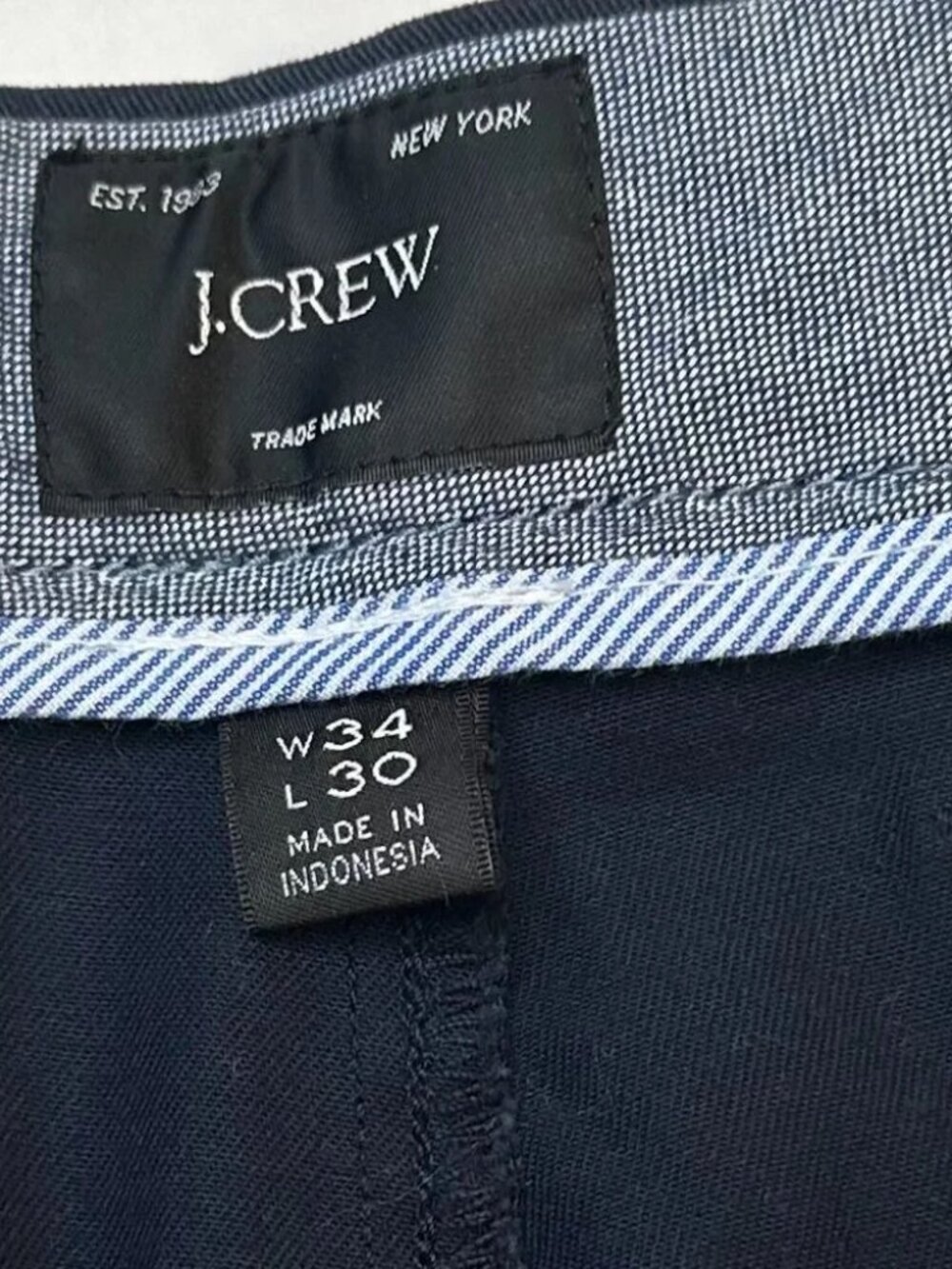 J.Crew Men's Navy Chino Pants 484 Slim Fit Size 34W/30L - Picture 5 of 11
